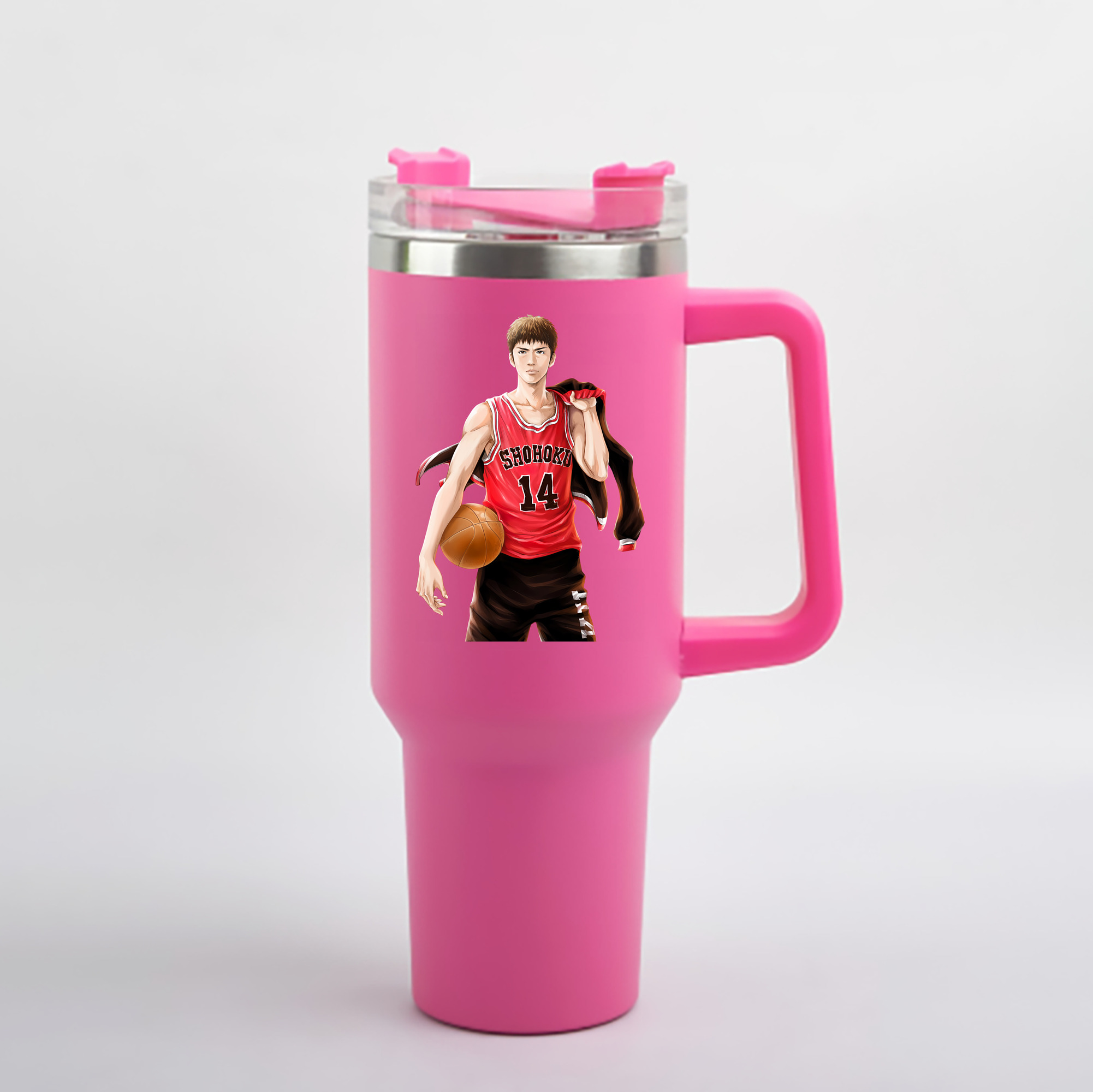 （画像用） SLAM DUNK／スラムダンク 1200mL車用タンブラー - クリスタルステッカー（プラスチックストロー付き）